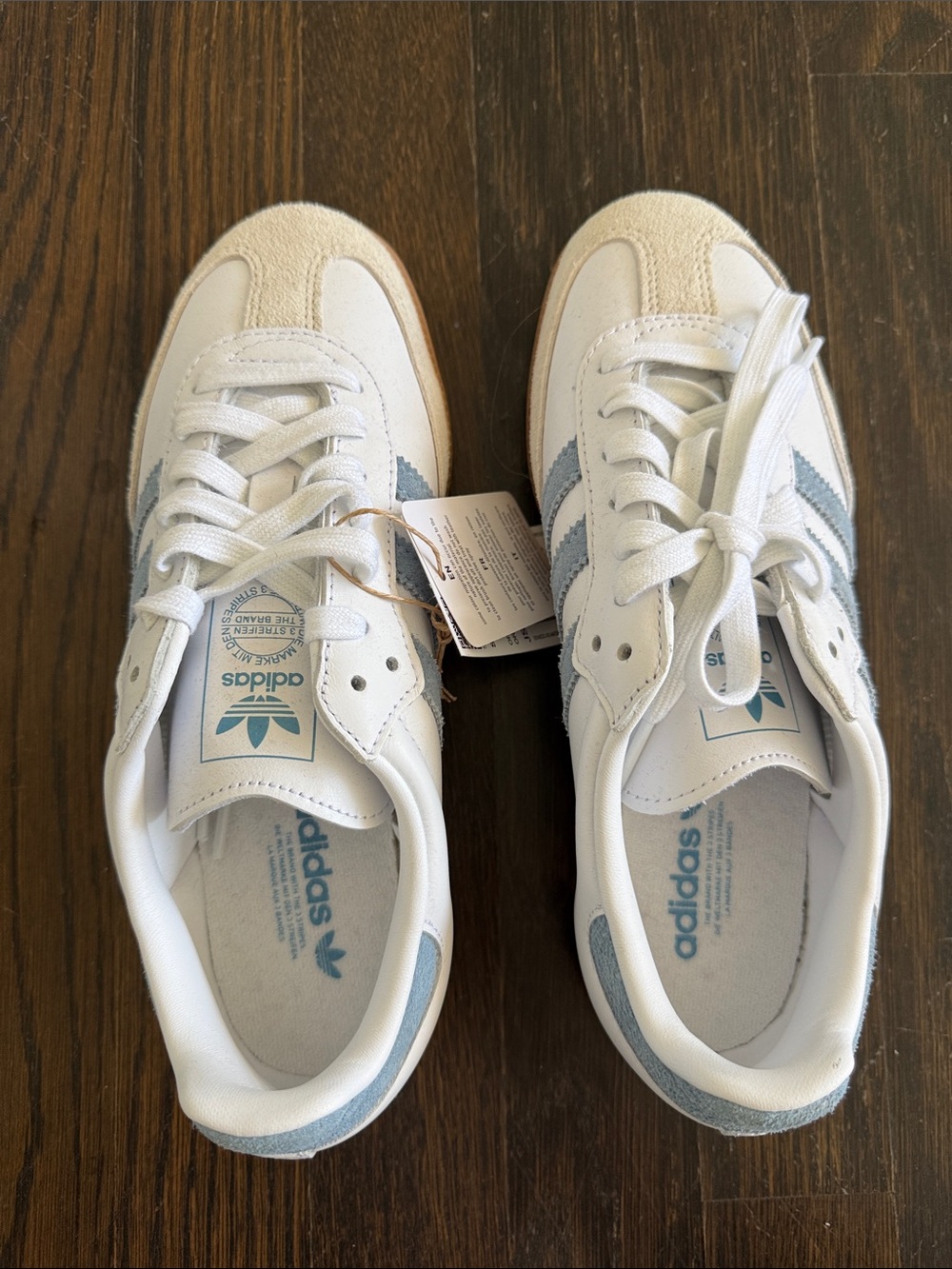 adidas Kids White & Light Blue Retro Sneaker